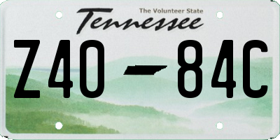TN license plate Z4084C