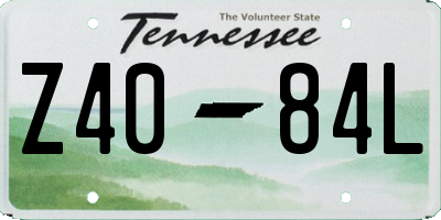 TN license plate Z4084L