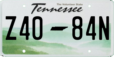 TN license plate Z4084N