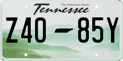 TN license plate Z4085Y