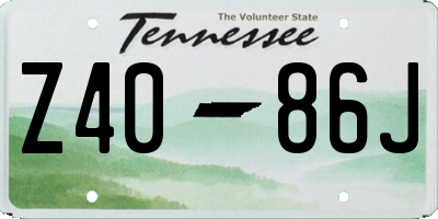 TN license plate Z4086J
