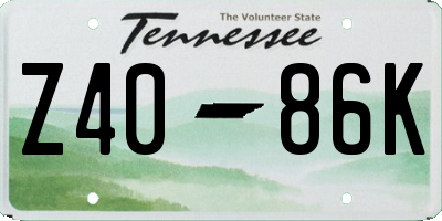 TN license plate Z4086K