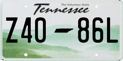 TN license plate Z4086L