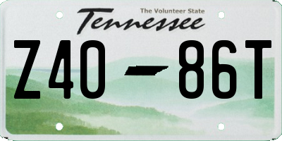 TN license plate Z4086T
