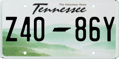 TN license plate Z4086Y