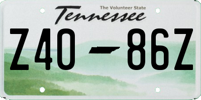 TN license plate Z4086Z