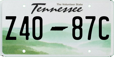 TN license plate Z4087C