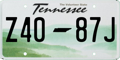 TN license plate Z4087J