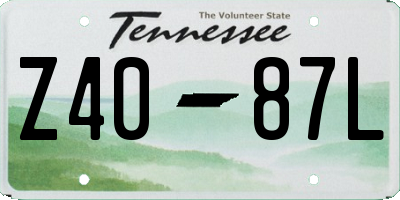 TN license plate Z4087L