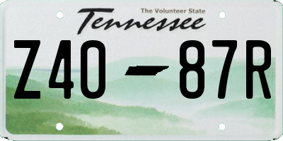 TN license plate Z4087R