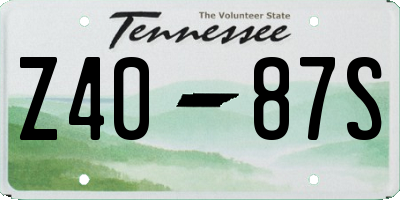 TN license plate Z4087S