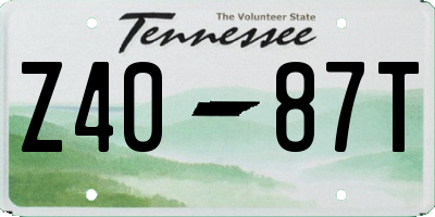 TN license plate Z4087T