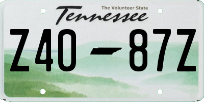 TN license plate Z4087Z