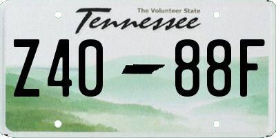 TN license plate Z4088F