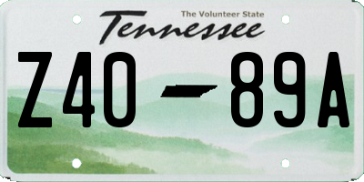TN license plate Z4089A