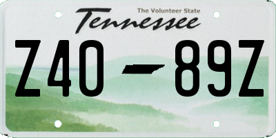 TN license plate Z4089Z