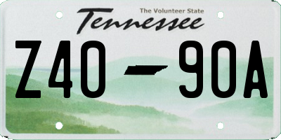TN license plate Z4090A