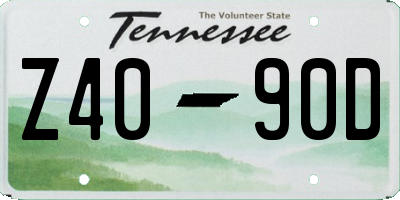 TN license plate Z4090D