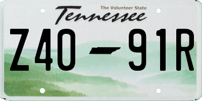 TN license plate Z4091R