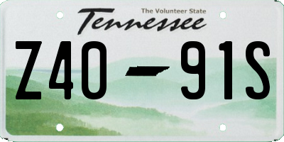 TN license plate Z4091S