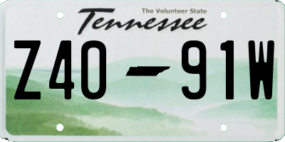 TN license plate Z4091W