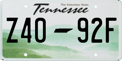 TN license plate Z4092F