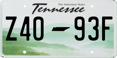TN license plate Z4093F