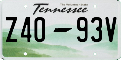 TN license plate Z4093V