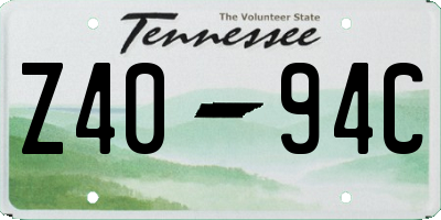 TN license plate Z4094C