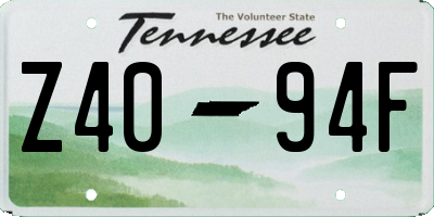 TN license plate Z4094F
