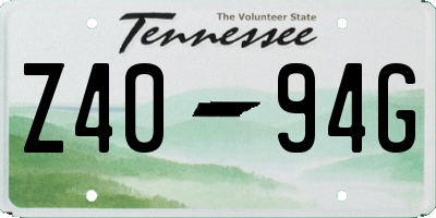 TN license plate Z4094G