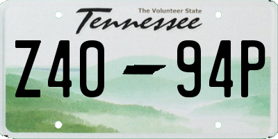 TN license plate Z4094P