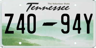 TN license plate Z4094Y