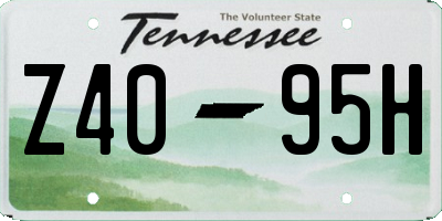 TN license plate Z4095H