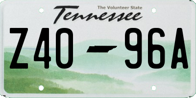 TN license plate Z4096A