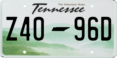 TN license plate Z4096D