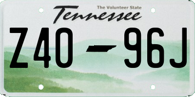 TN license plate Z4096J