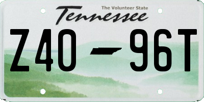TN license plate Z4096T