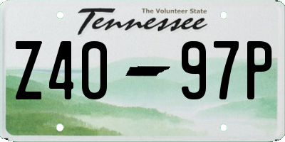 TN license plate Z4097P