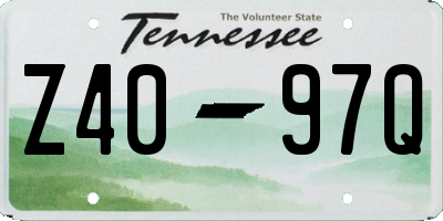 TN license plate Z4097Q