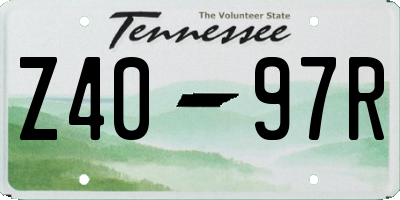 TN license plate Z4097R