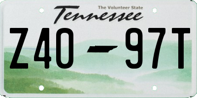 TN license plate Z4097T