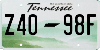 TN license plate Z4098F