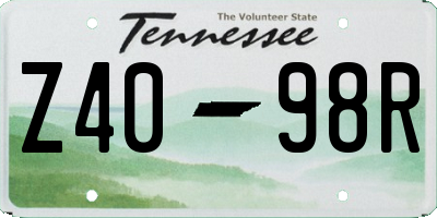 TN license plate Z4098R