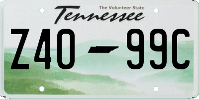TN license plate Z4099C