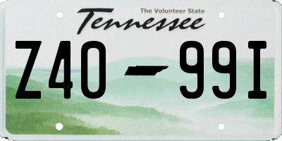 TN license plate Z4099I