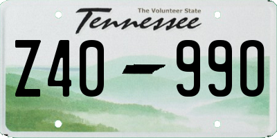 TN license plate Z4099O