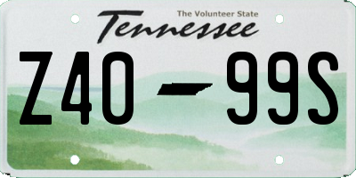 TN license plate Z4099S