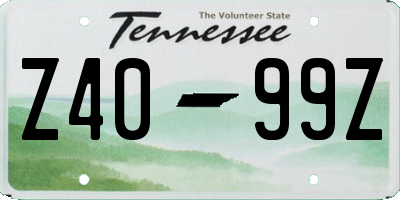 TN license plate Z4099Z