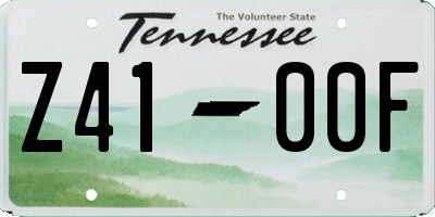 TN license plate Z4100F